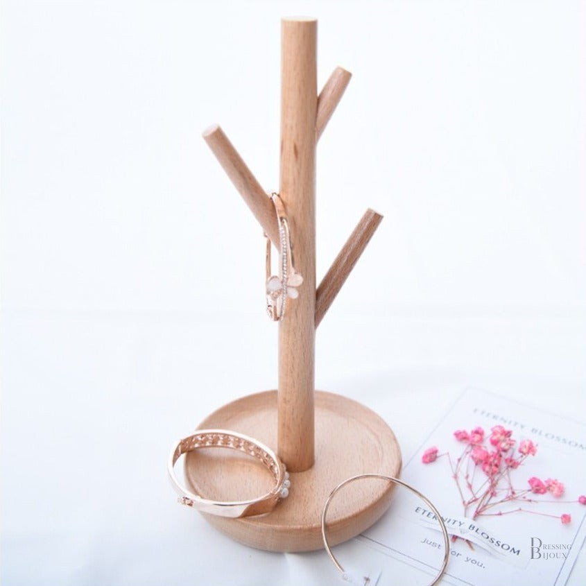 Arbre à bijoux en bois élégant pour organiser vos accessoires