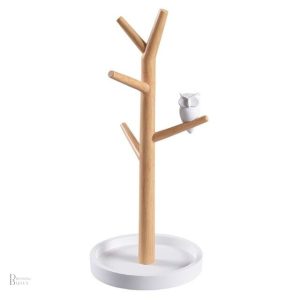 Support décoratif en bois pour rangement de bijoux variés