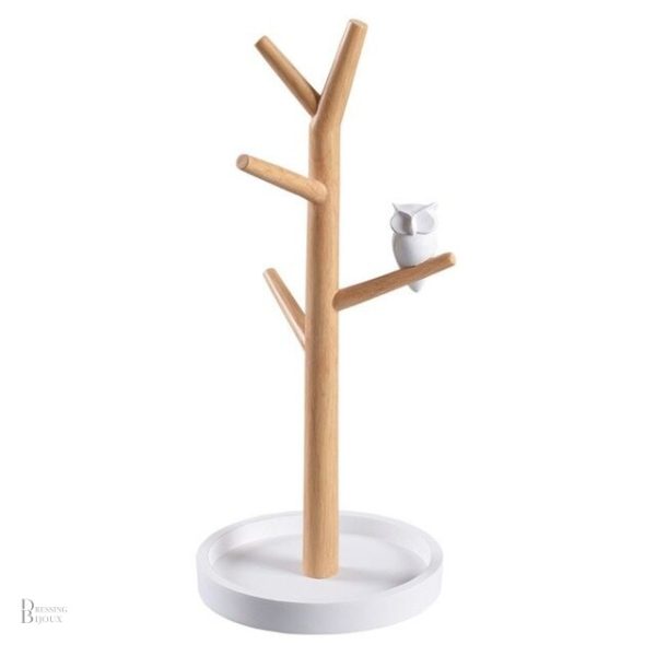 Support décoratif en bois pour rangement de bijoux variés