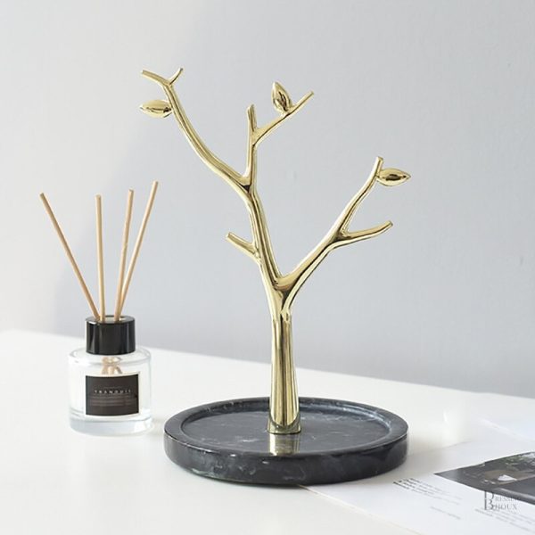 Arbre à bijoux en marbre élégant pour rangement