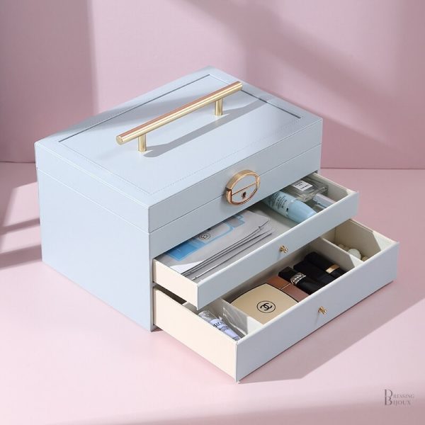 Boîte à bijoux pratique avec système de verrouillage
