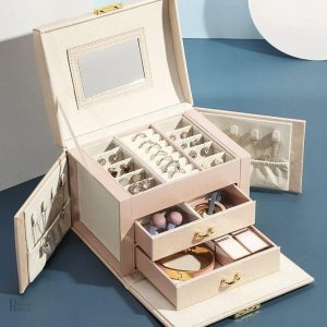 Boîte à bijoux grande capacité élégante et pratique