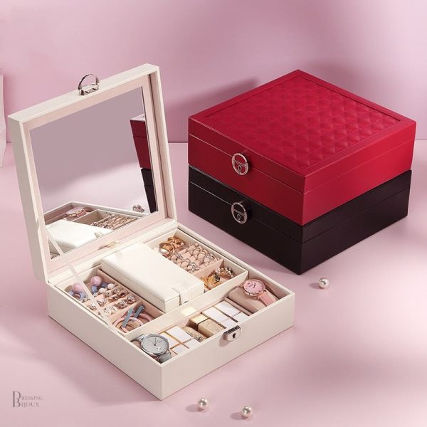 Rangement sécurisé pour vos bijoux, avec miroir pratique