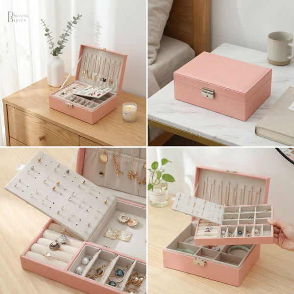Boîte à Bijoux compacte et fonctionnelle