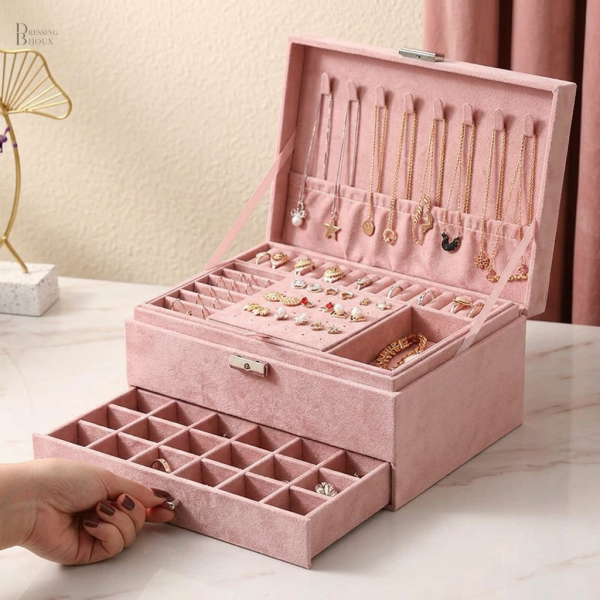 Organisateur de bijoux en velours délicat