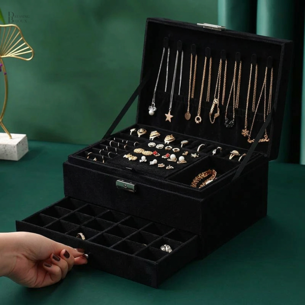 Accessoire de rangement en velours pour bijoux