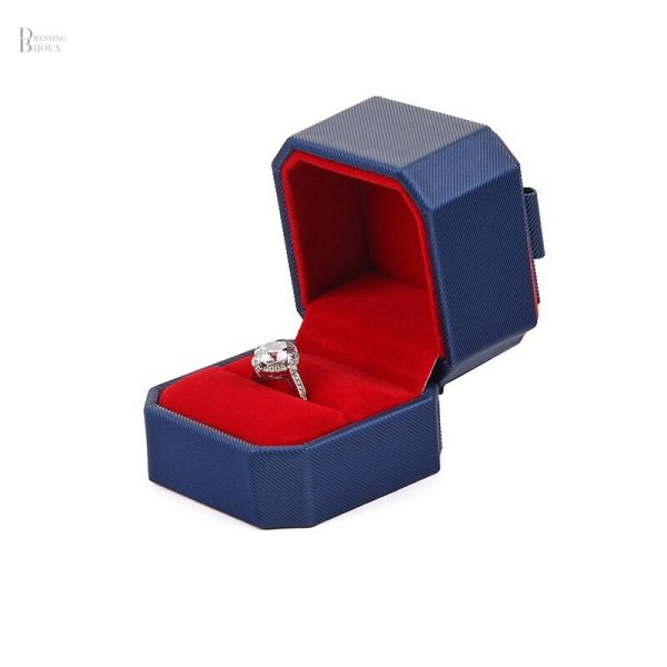 Écrin Bague Bleu et Rouge élégant pour bijoux