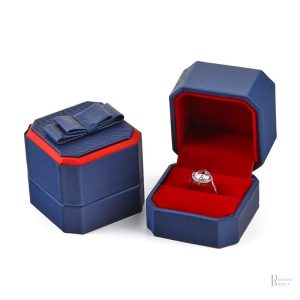 Écrin à Bague avec design bleu et rouge moderne