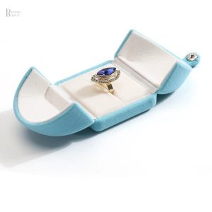 Écrin à bague raffiné de couleur bleue