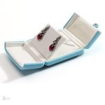 Écrin à bague de luxe en teinte bleue