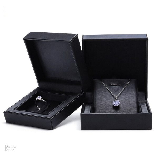 Écrin noir pour bijou, idéal cadeau mariage